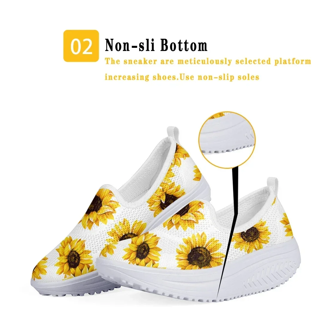 Women Swing Shoes Custom Image/Name/Logo Print Summer Mesh Slip On Wedges Tennis Platform Fitness Sneaker Dropshipp