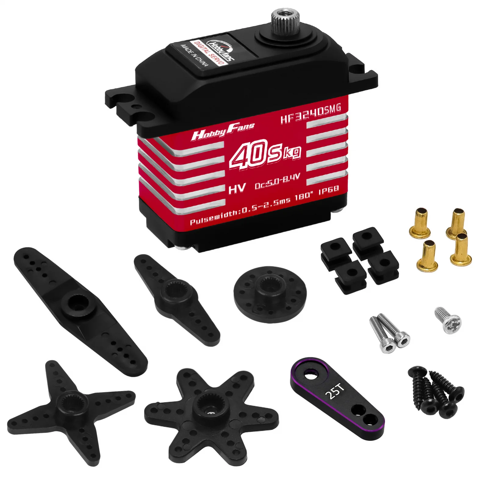 40KG HF3240SMG デジタルサーボ 180 °   高トルク ブラシレス モーター メタル ギア ブルー/レッド/ブラック ヘビーデューティ ロボット RC アップグレード用