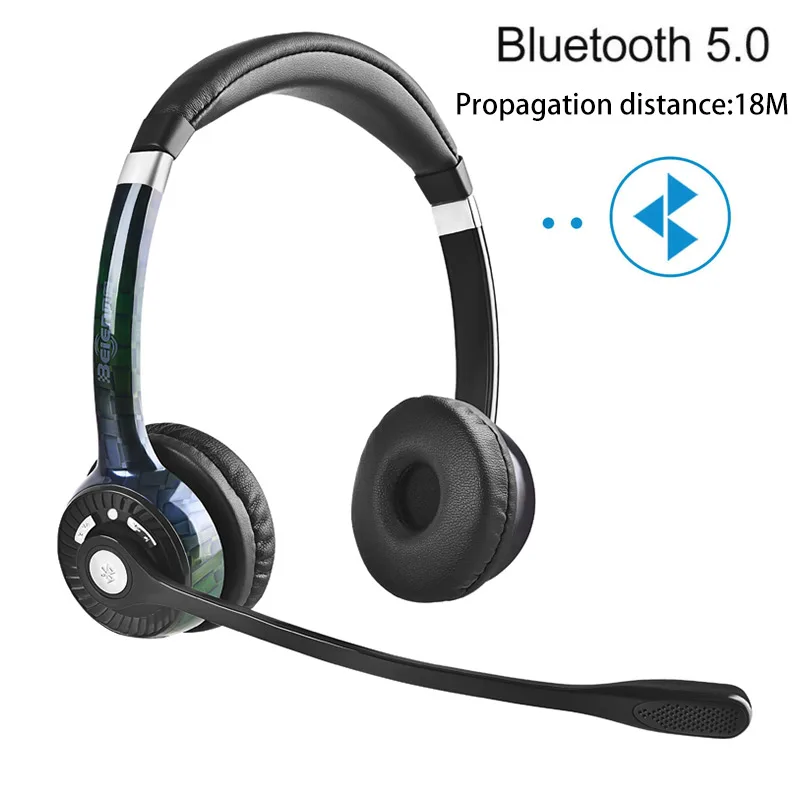 BT202Wireless Bluetooth headphones with noise reduction,Connect Laptop/Phone/Tablet,Call center earphone,Double ear,Standby long