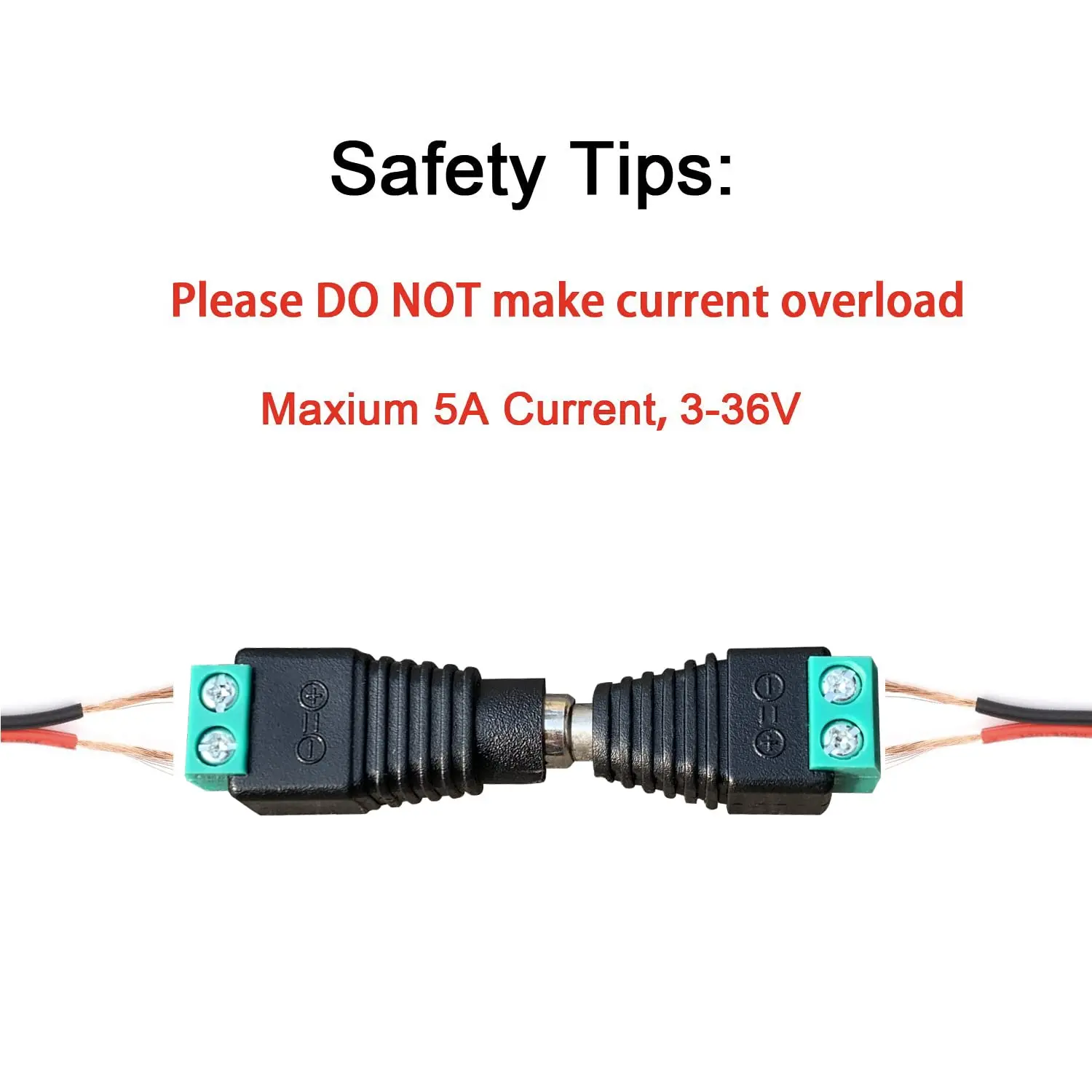 5 pairs 12V DC Power Connector 5.5mm x 2.1mm DC Power Plug Male and Female DC Connectors for LED Strip CCTV Security Camera