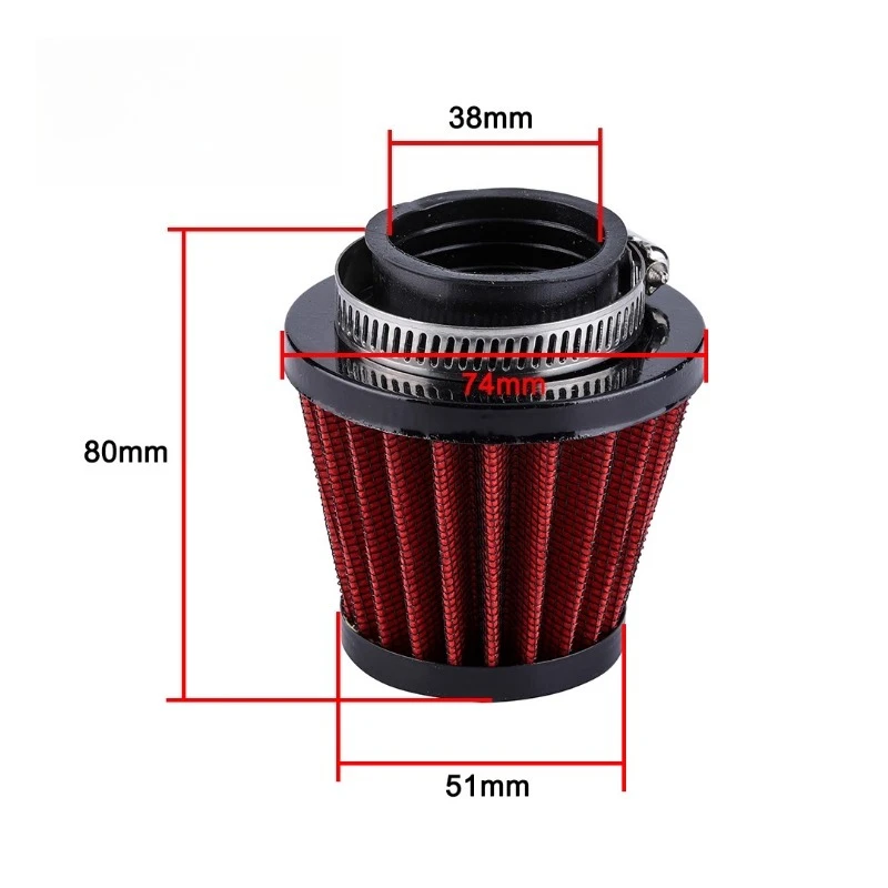 Car intake modified 38mm air filter, car motorcycle mushroom head exhaust gas filter