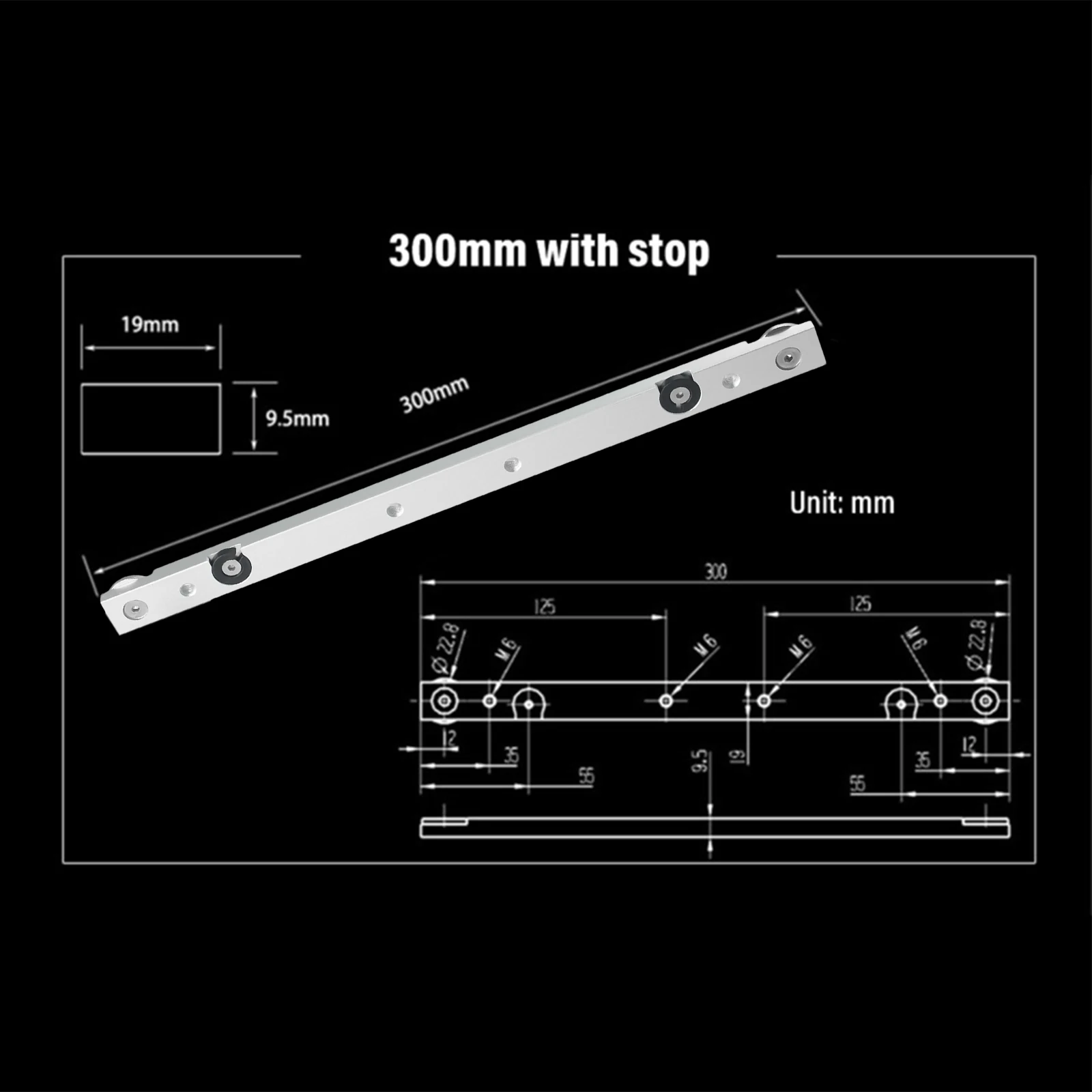 Liga de alumínio T Track Slot Miter Track e Slider de barra de esquadria para serra de mesa projetada para fácil manuseio e cortes precisos