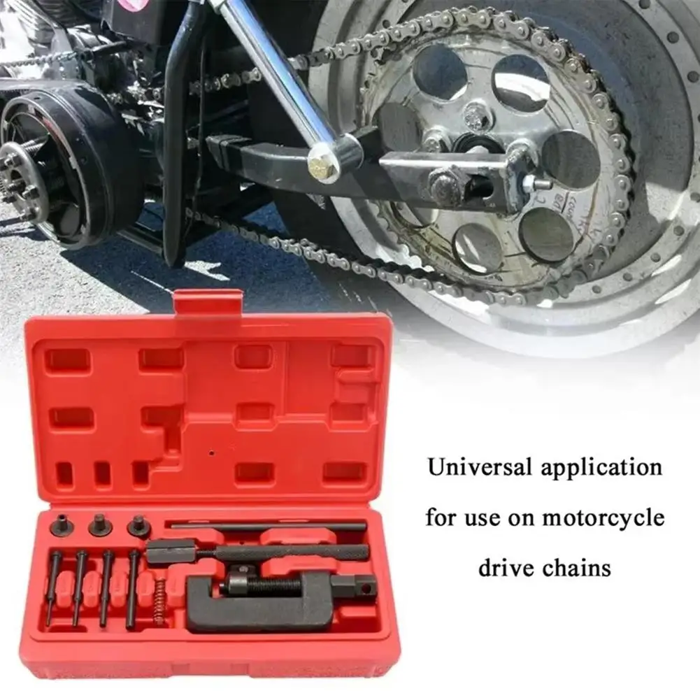 Motorcycle Bike Chain Breaker Splitter Riveting Tool Chain Press Launches Chain Tools Motorbike Handle Repair Riveter Pin S W5V3