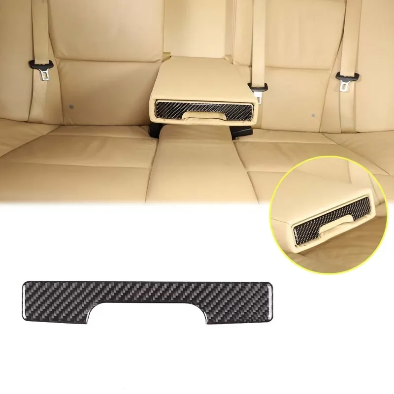 

For BMW 3 Series E90 E92 E93 2005-2012 Soft Carbon Fiber Car Styling Rear Seat Hidden Cup Holder Switch Sticker Car Accessories