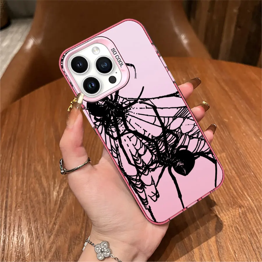 블랙 웹 스파이더 폰 아이폰 17에서 11 프로 맥스 플러스용