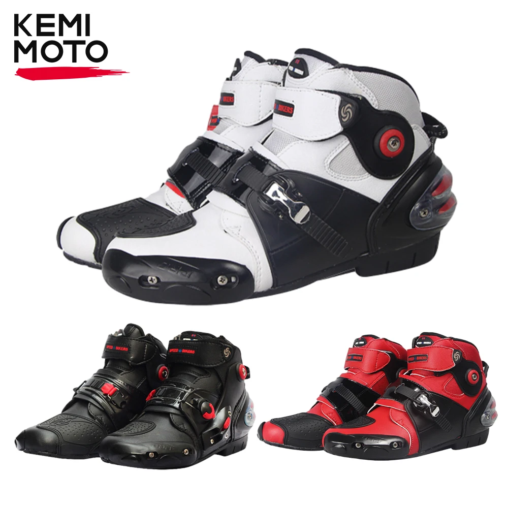 Botas cortas para motocicleta, zapatos de montar para hombre, impermeables, con hebilla ajustable, anticaída, cómodos y duraderos para ciclismo