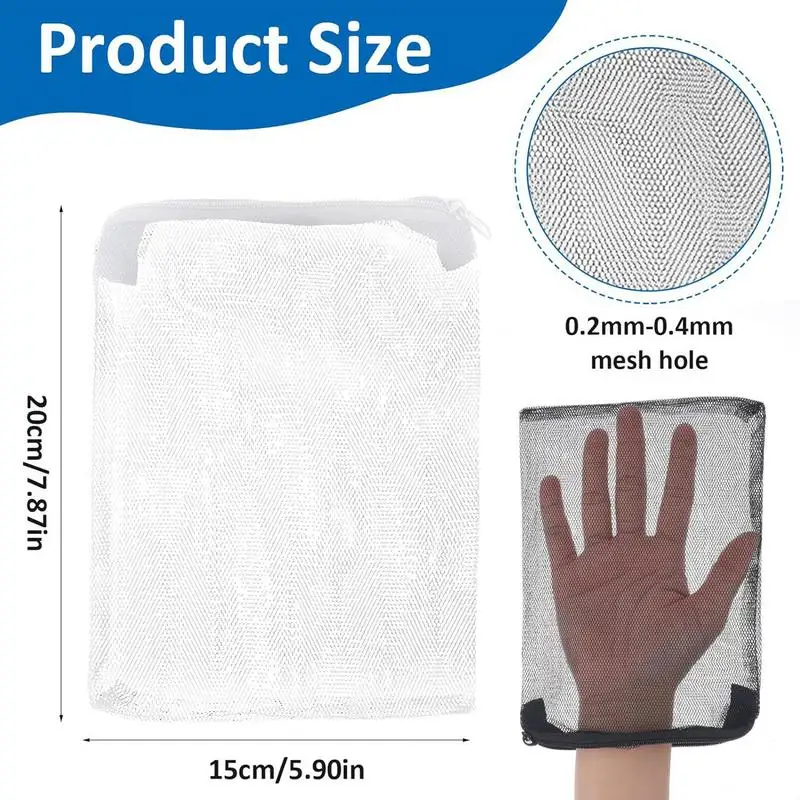 Nylon Zipper Mesh Pocket Bag Aquarium Reusable Filter Fine Mesh Net Reusable Mesh Filter Bags For Aquarium Fish Tank Fish Bowl