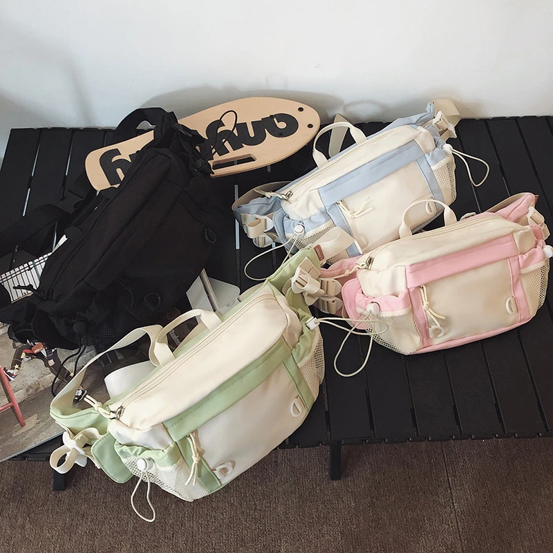 

Новые простые повседневные однотонные поясные сумки на молнии 2026, хит продаж, молодежная сумка через плечо, милые мягкие популярные дорожные нагрудные сумки