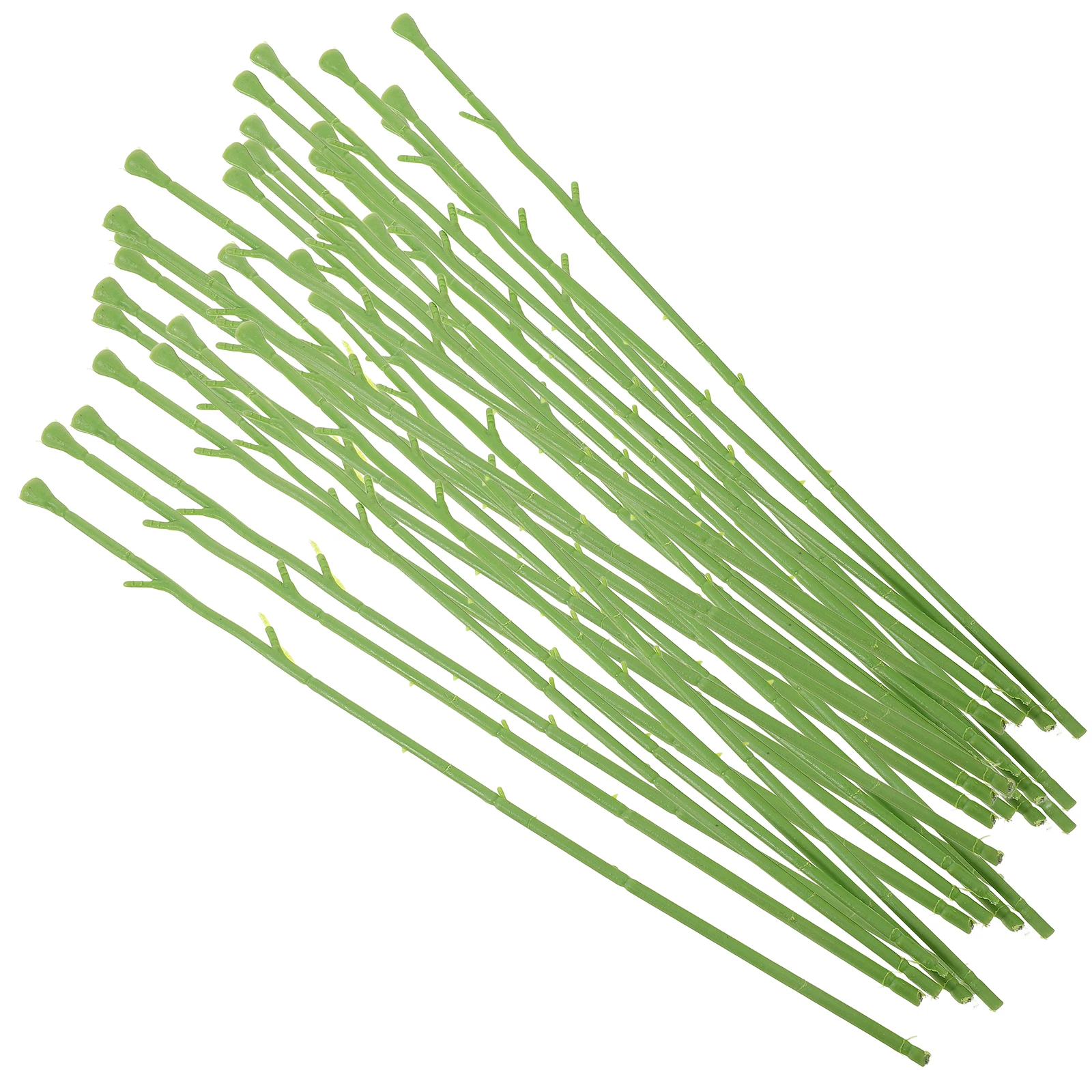 

50 pcs Diy Flower Green Artificial Flower Head Accessory Short Stem Arrangement Supplies Floral Stem Wire Craft Rose Carnation