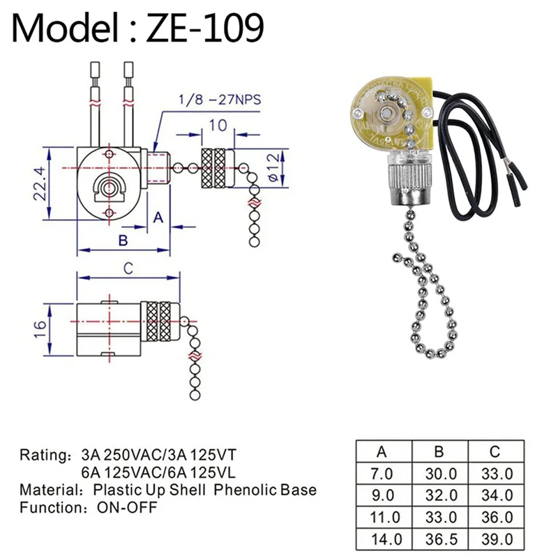 

AA49 Ceiling Fan Light Switch Zing Ear ZE-109 Two-Wire Light Switch With Pull Cords For Ceiling Light Fans Lamps 8Pcs Silver