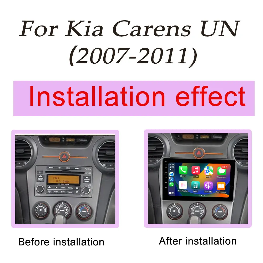 Wireless CarPlay for Kia Carens UN 2007 - 2011 DSP Stereo Car Video Audio Radio Multimedia Player GPS Navi WIFI BT QLED Screen