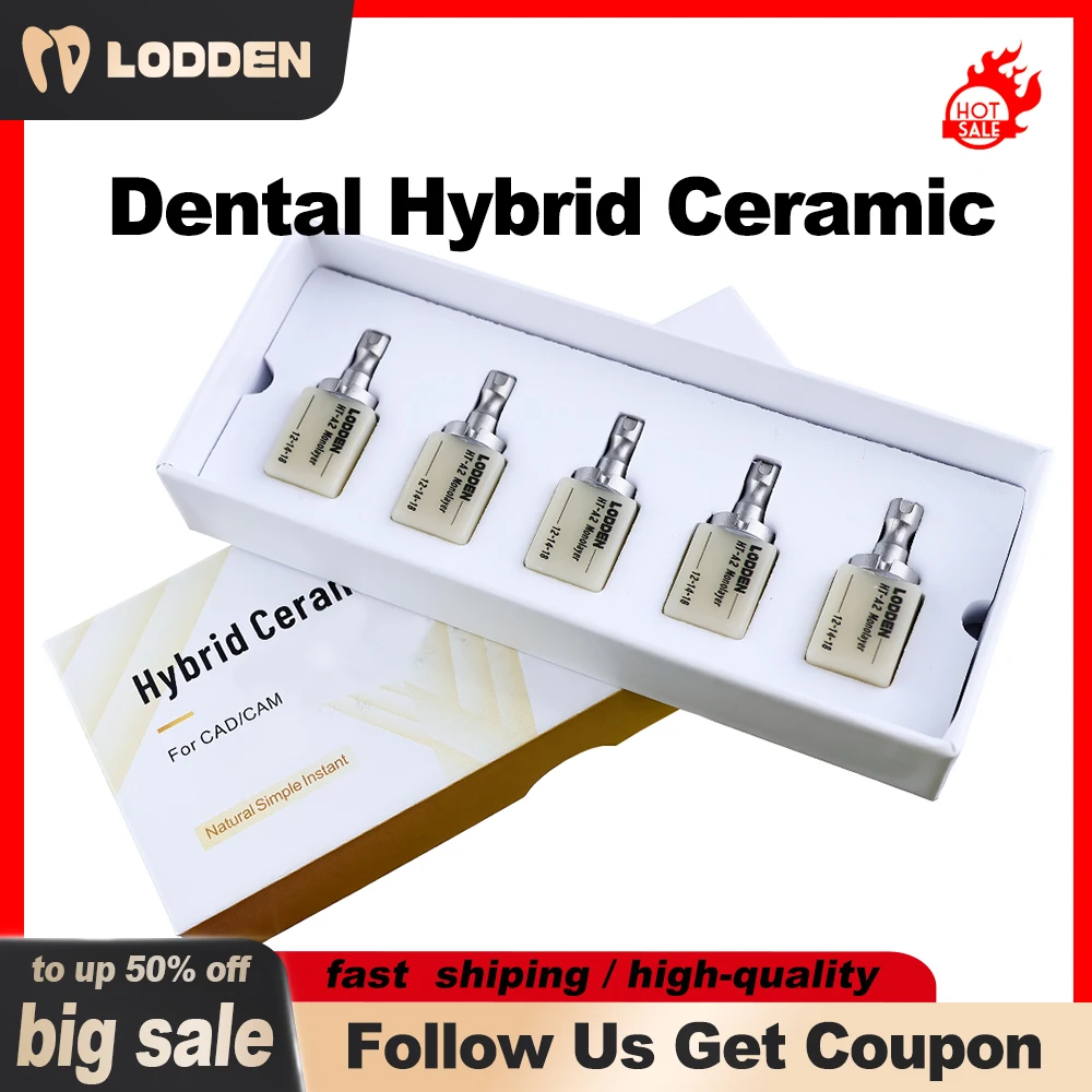 

Lodden Dental Hybrid Ceramic Block C12/C14/C16 Monolayer Composite Resin Ceramics Blocks HT/LT Dental Lab Dentistry Materials