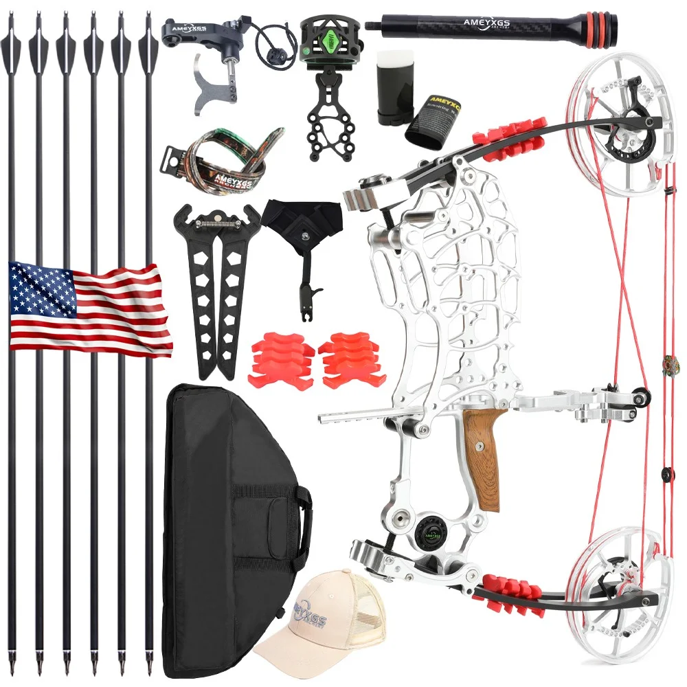 

Compound Bow Dual-Purpose 7075 Aviation Aluminum 30-70lbs Adjustable Durable for Outdoor Hunting Shooting Steel Ball and Target Sports