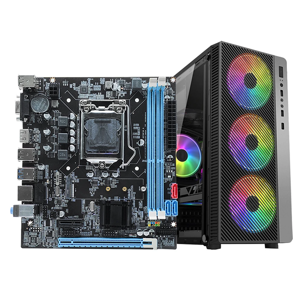 

Материнская плата B75 для настольных ПК, 2x240-контактные слоты DDR3 SDRAM, 16 ГБ, Micro-ATX, поддержка портов VGA+HDMI+RJ45, совместимость с SATA 2.0 3.0