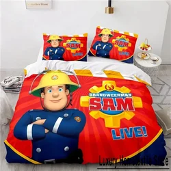 Cartoon Fireman Sam Toys Bedding Set Duvet Cover Bed Set Quilt Cover Pillowcase Comforter king Queen Size Boys Adult Bedding Set