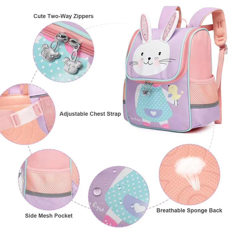 SUN EIGHT Cartoon Animal Baby Backpacks kindergarten Schoolbag  Kids Backpack Children School Bags Girls Boys Backpacks