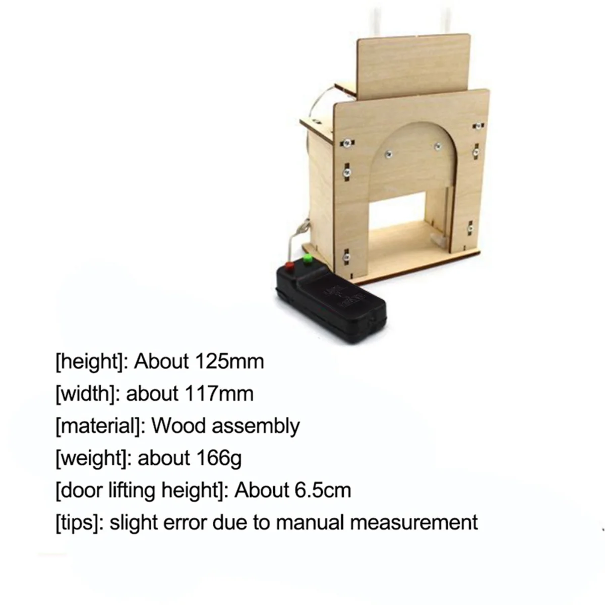 Puerta elevadora de madera N ° 1, modelo de garaje de casa hecho a mano, Kit de puerta eléctrica, tecnología DIY, juguete Gizmo