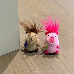 Creative Cute Capybara Plush Keychain Fashion Stuffed Animal Doll Keyring Car Keychain Backpack Pendant Decor Accessories Gifts