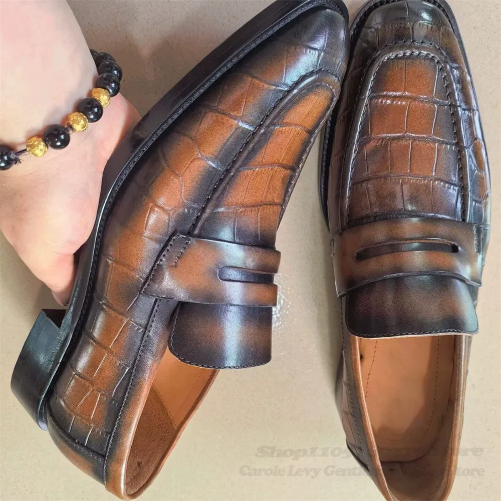 2025 صيف جديد البريطاني الرجال جلد طبيعي حذاء رسمي أشار تو عبر التعادل اللون حظر منخفضة أعلى مأدبة فستان الأحذية #6