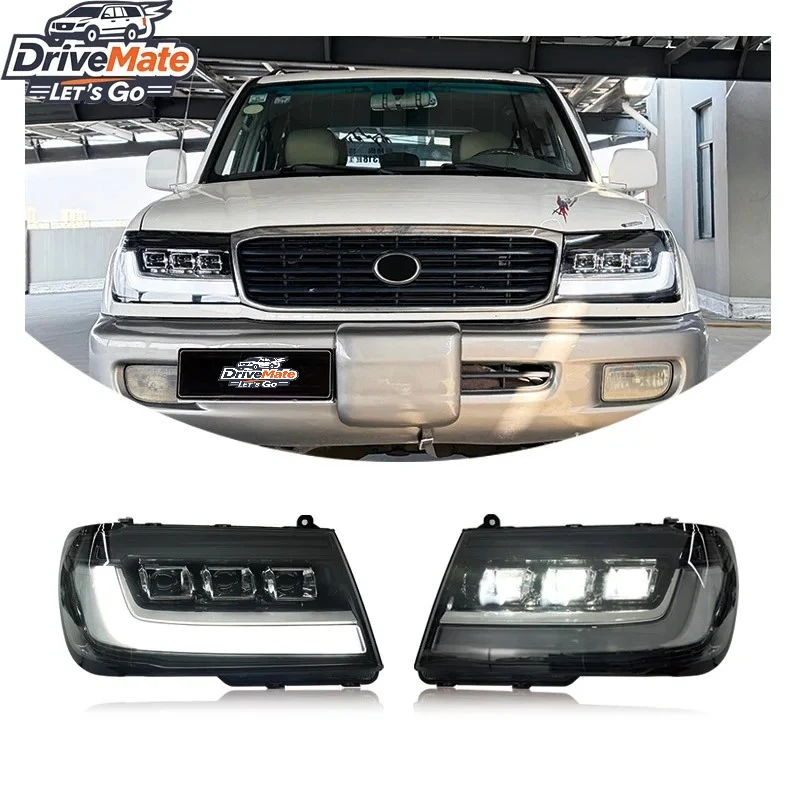 

Передняя фара для Toyota LC100 1998-2003 с анимацией при запуске, модифицированная передняя лампа