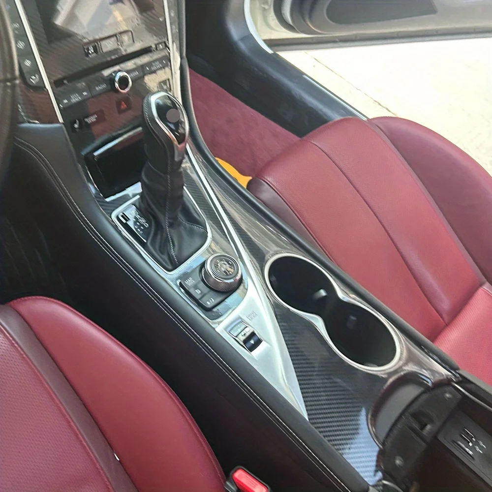 

Для Infiniti Q60 2017-2020 внутренняя центральная панель управления дверная ручка 5D наклейки из углеродного волокна наклейки аксессуары для стайлинга автомобилей