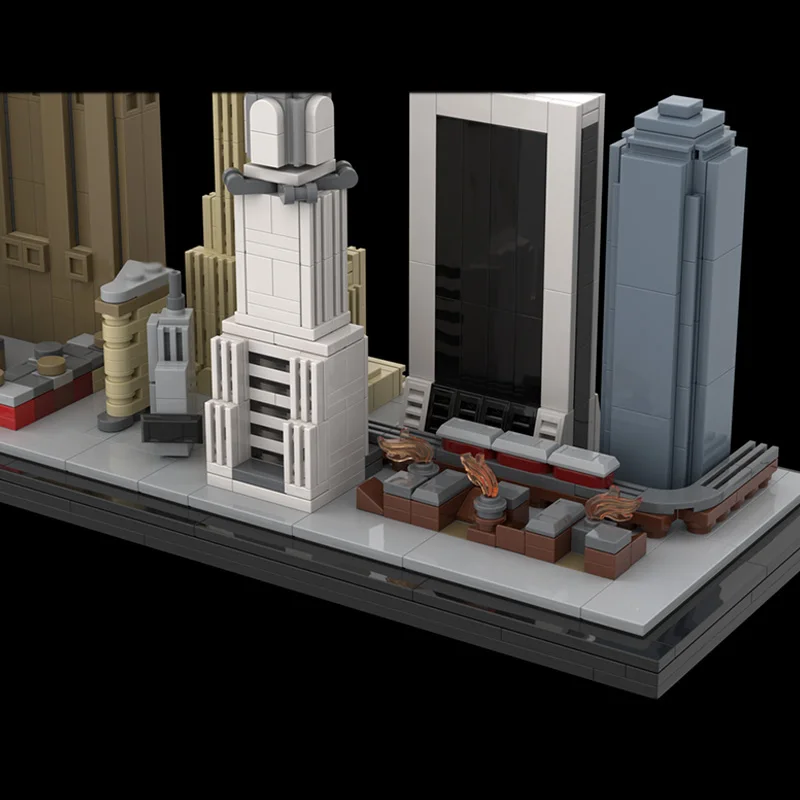 City Street View Model MOC Building Bricks Urban Architecture Scene Modular Technology Gifts Holiday Assemble Children Toys Suit