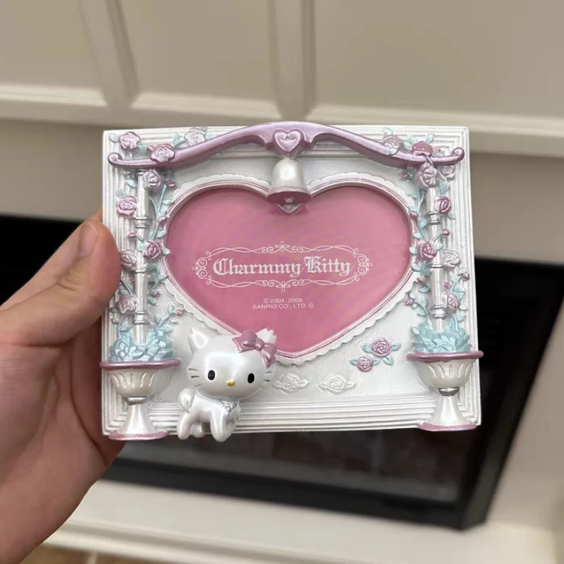 Kitty Sanrio Charmmy Decorative Flower Retro Photo Frame Wedding Home Ornament Desktop Small Photo Frame Valentine'S Day Gift