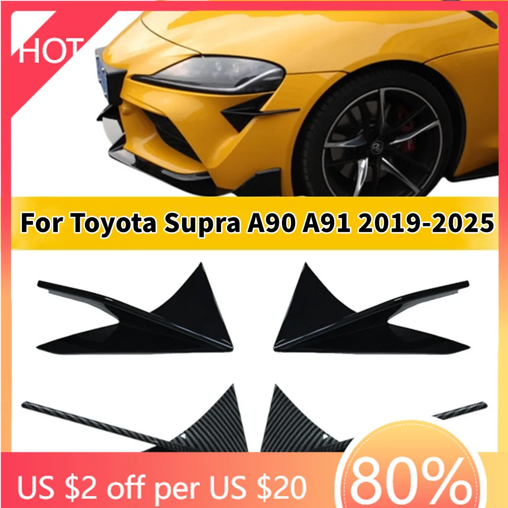 

Бамперы для Toyota Supra A90 A91 2019-2025, передний бампер автомобиля, капот, боковой спойлер, накладка на крыло, наклейка, аксессуары для автомобиля