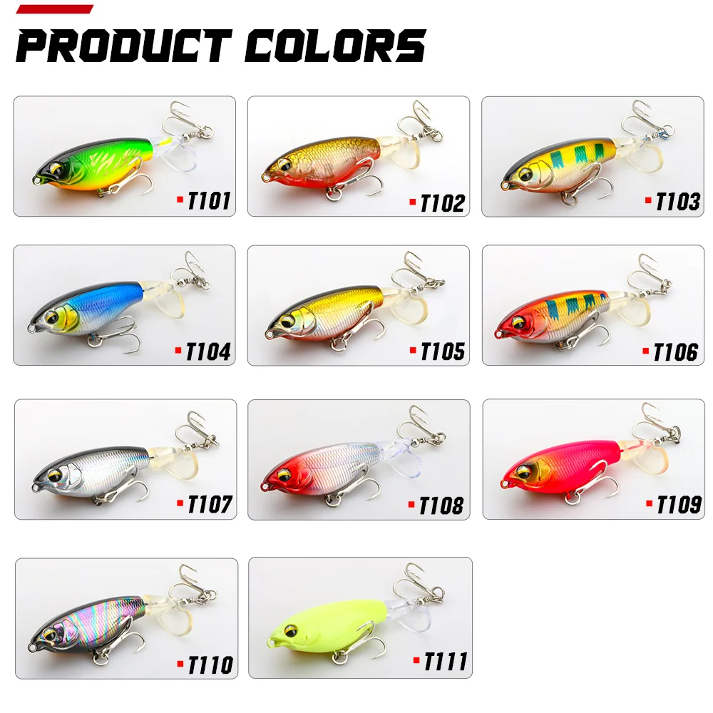 Kmer Topwater Whopper Plopper Popper señuelo de pesca Zander Pike, cebos de pesca giratorios, aparejos de pesca Crankbait Wobblers Propeller