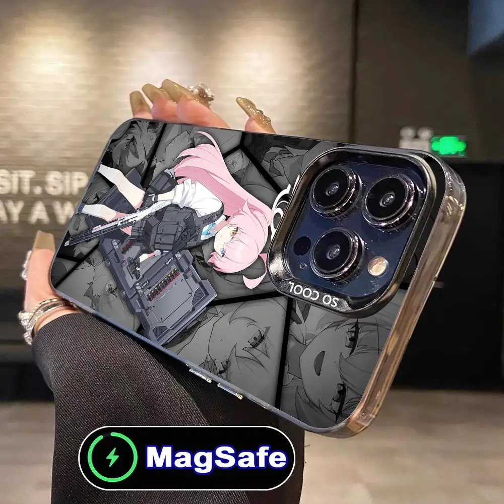 Чехол для телефона Takahashi Hoshino Blue Archive для iPhone 16, 15, 14, 13, 12, 11 Pro Max Plus MagSafe, полупрозрачный цветной принт, красивый