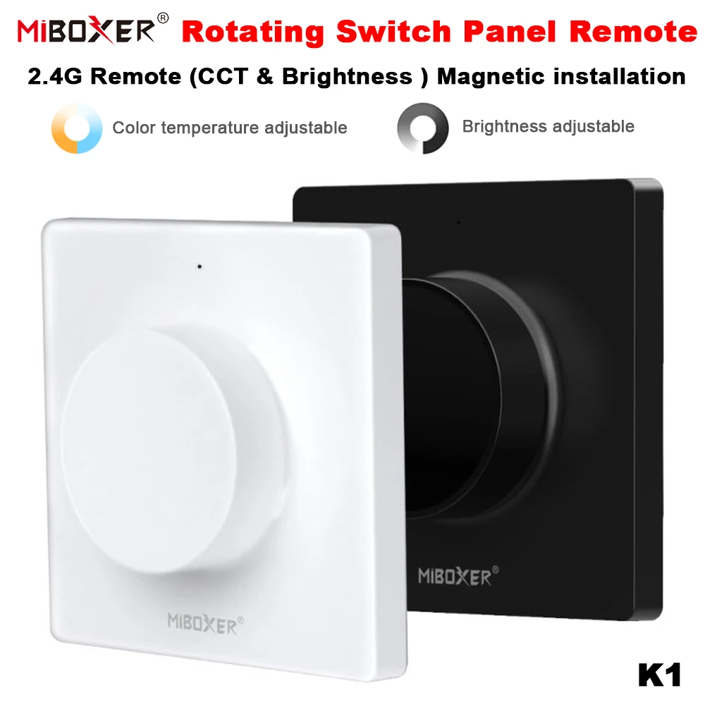 Miboxer K1 2.4GHZ Rotating Panel Remote Switch Wireless Dimmable Brightness Color Temperature For Light Fixtures/Controllers