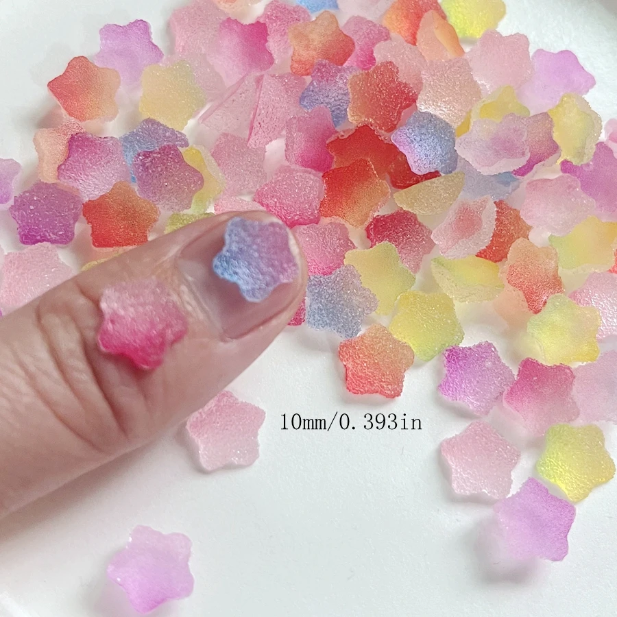 30pcs mixed imitation gummie five pointed star non porous flat back DIY jewelry hair accessories, decorative resin Rhinestone