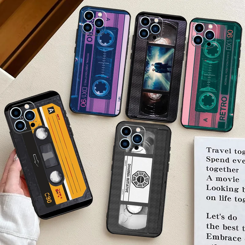 Custodia con nastro VHS retrò per Samsung Galaxy A16 A36 A56 A06 A13 A53 A33 A23 A55 A35 A17 A54 A34 A14 A52 A32 A15