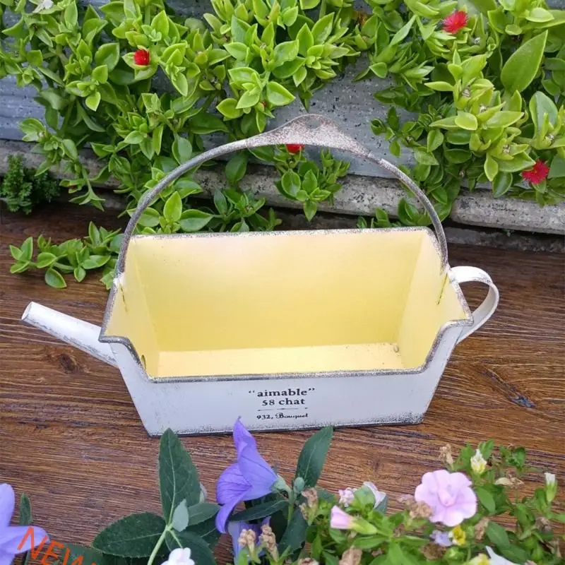 

Traditional Iron Kettle Holder Pot Drainage Openings Balcony Gardening Must Have