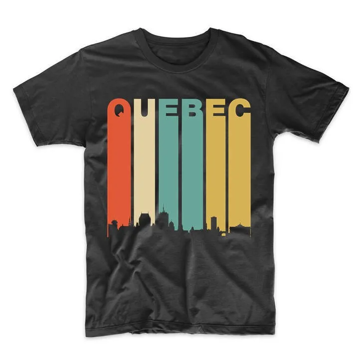 Quebec T Shirt For Men Vintage Retro 1970'S Style Canada Cityscape Downtown Skyline Men'S