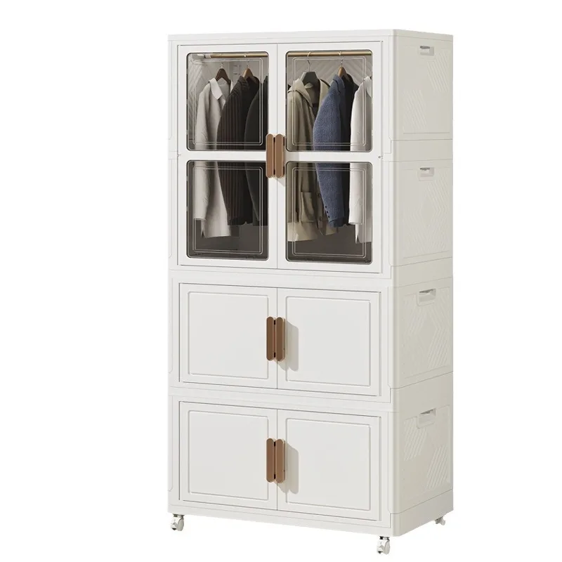 

Household plastic baby wardrobe, children's snack folding storage cabinet