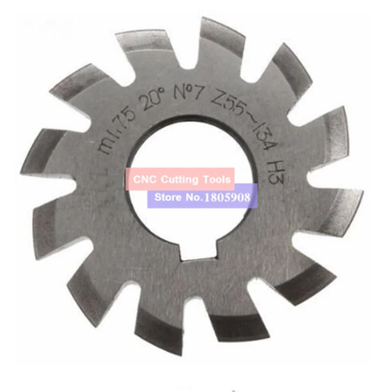 8PCS M0.4/M0.5/M0.6/M0.7/M0.8/M1/M1.25/M1.5/M2/M3/M4 Modulus PA20 degrees NO.1-NO.8 HSS Gear Milling cutter Gear cutting tools