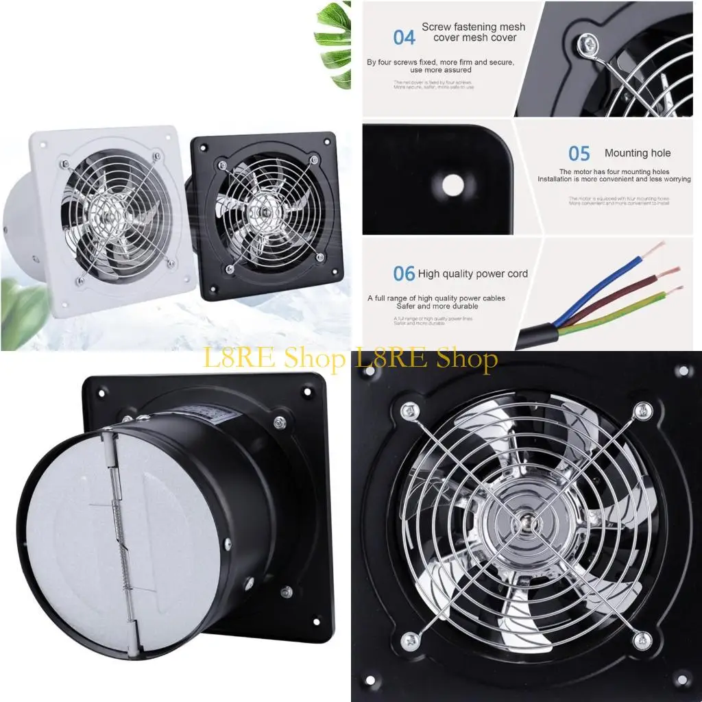 

L8RE 220V Тяжелая настенная вентиляционная вентиляция для ресторана для кухонной комнаты