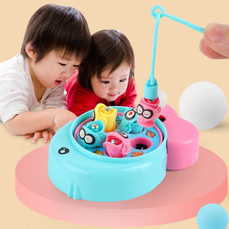 Portable Board Game Mini Fishing Toy Clock Work Power Realistic Fish Rod Interactive Toy For Kids Toddler Children Gift