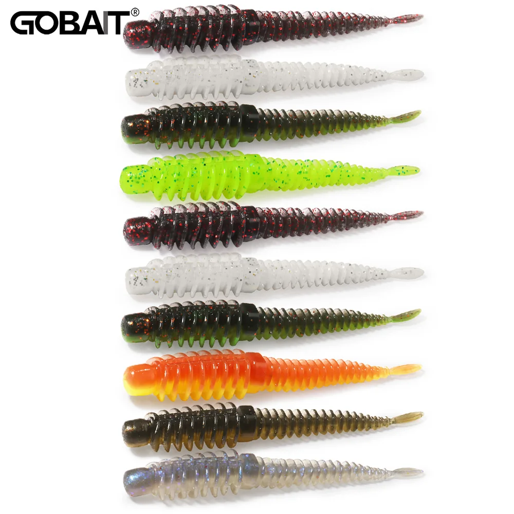 50 Stück/Box Weiche Köder 6,5cm 7,5cm 8,5cm Gewinde-TPE-Wurm Jig-Haken Karpfenangeln Pesca Swimbait-Ausrüstung Fischgeschmack Tackle-Box Köder – Detail 10