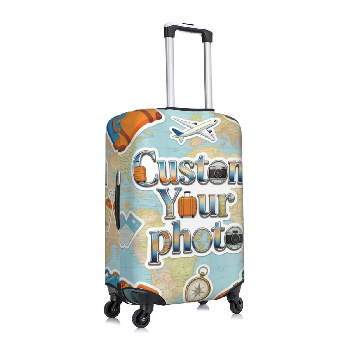 Custom Your Design Here Luggage Cover Elastic Personalized Customized Logo Printed Suitcase Protective Cover Suit For 18-32 inch