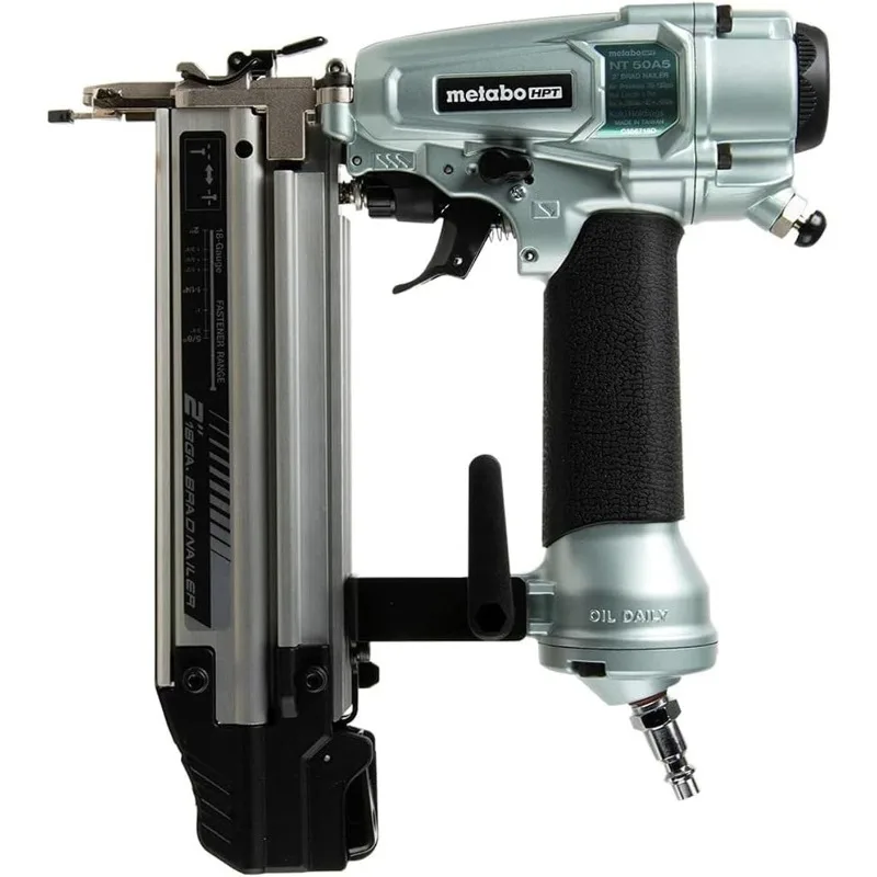 

Metabo HPT Pro Brad Nailer Kit, 18 Gauge, High Grade Aluminum Magazine, Accepts 5/8-Inch To 2-Inch Brad Nails, NT50A5