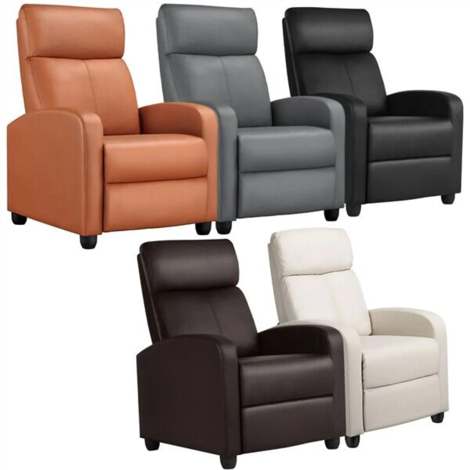 US  Recliner Chairs Single Modern Reclining Sofas Home Theater Seating Club Chairs