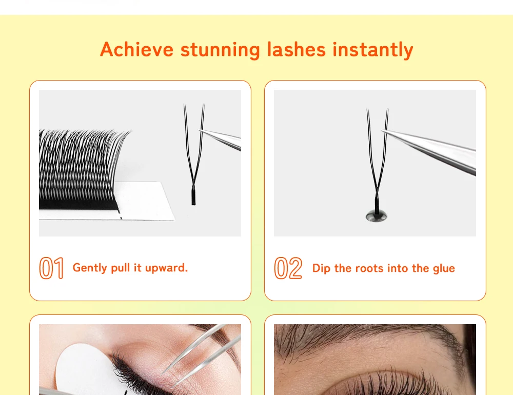 LUKATME U-Form YY Wimpern Weiche Natürliche Wimpernverlängerung in Gemischten Längen Komfortable Leichtgewichtige Fox U-YY Cosplay Make-up-Tools – Detail 5