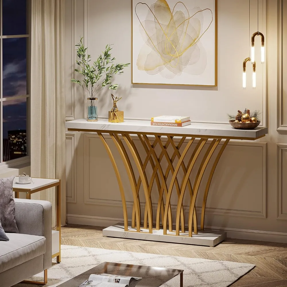 59 inch Gold Console Table,  Modern Entryway Table allwayEntryway Living Room