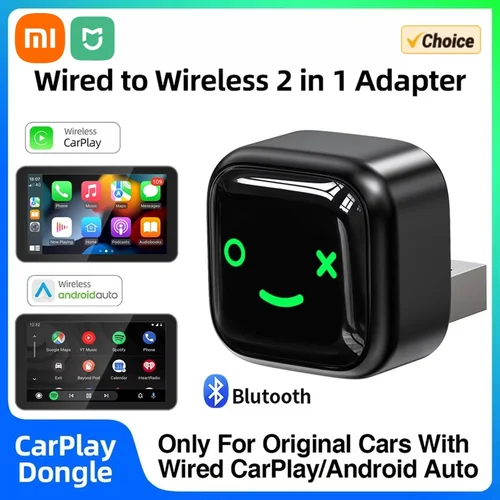Xiaomi 2 en 1 adaptador inalámbrico CarPlay Android Auto Mini caja inteligente conexión rápida para Ford/Toyota/Honda/Audi/VW/Benz Plug Play