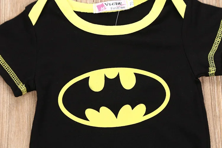 DC Anime Figure Triangle Style Baby Romper Cosplay Superhero Batman Cotton Kawaii Baby Home Bodysuit Personalized Birthday Gifts