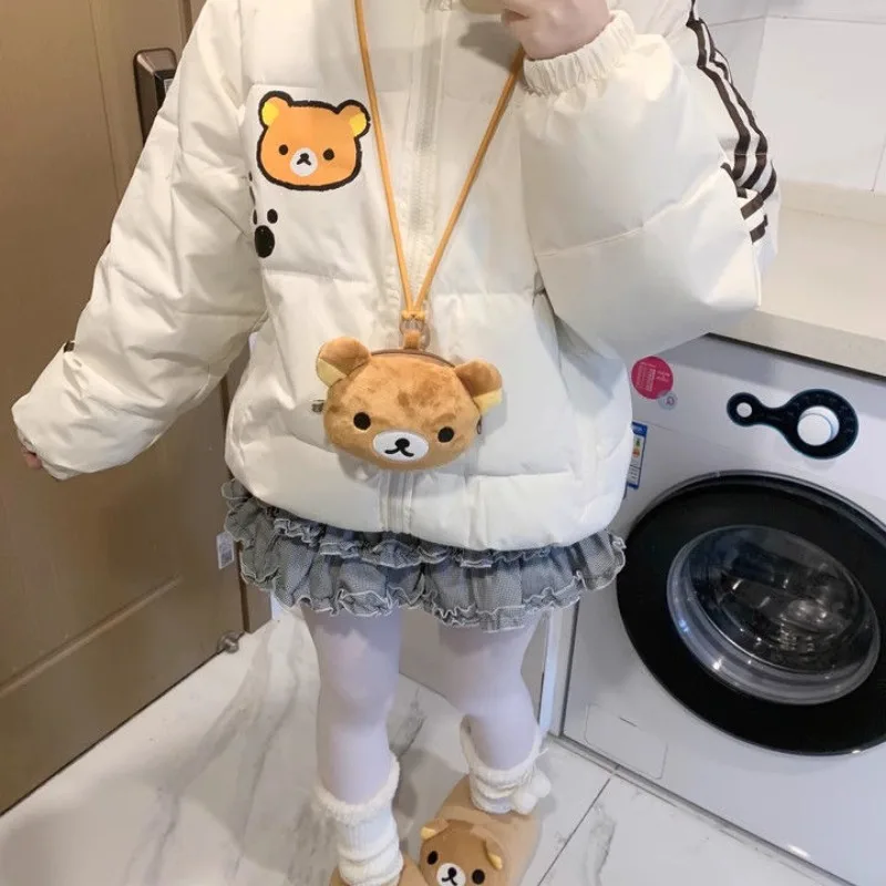 الفتيات الصيف لطيف Rilakkuma الحبل المحمولة الرجعية سستة عملة المحفظة جديد Kawaii الكرتون أفخم دمية سيارة قلادة الديكور هدية