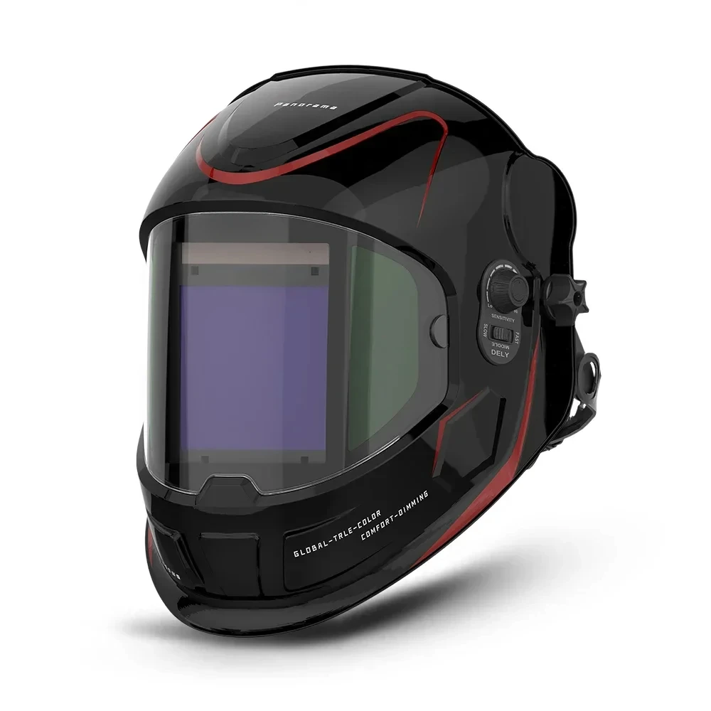 ANDELI Auto Darkening Welding Helmet Large Screen 180 View True Color Solar Welder Mask 4 ARC Sensors 1/1/1/2 Optical Weld Hood