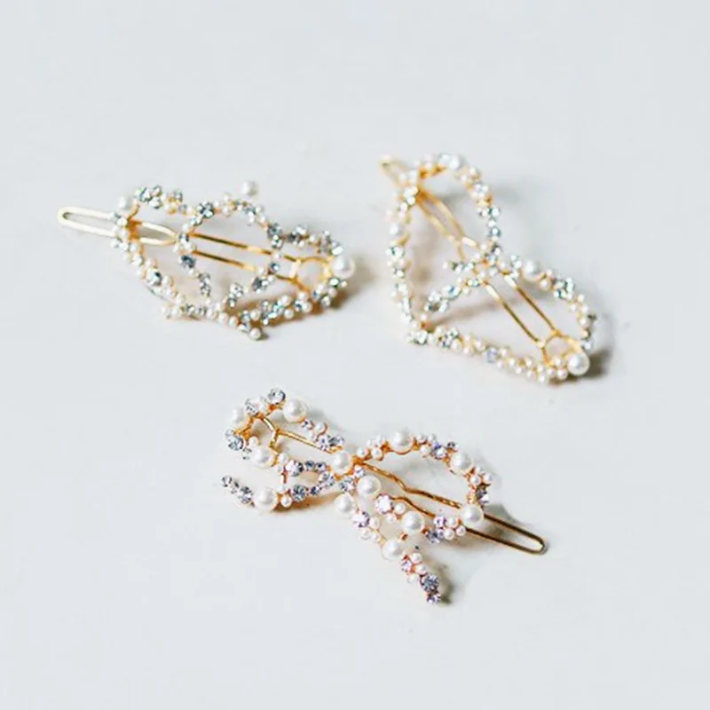 Hot Mix Pearl Hairpin Crystal Crown Multi-utility Styling Bow Small-folder Hairpin Hair Jewelry Wholesale